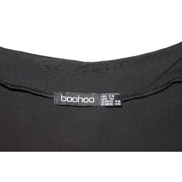 BOOHOO Plus Woven Open Kimono in Black - Size 16 - Picture 7 of 10